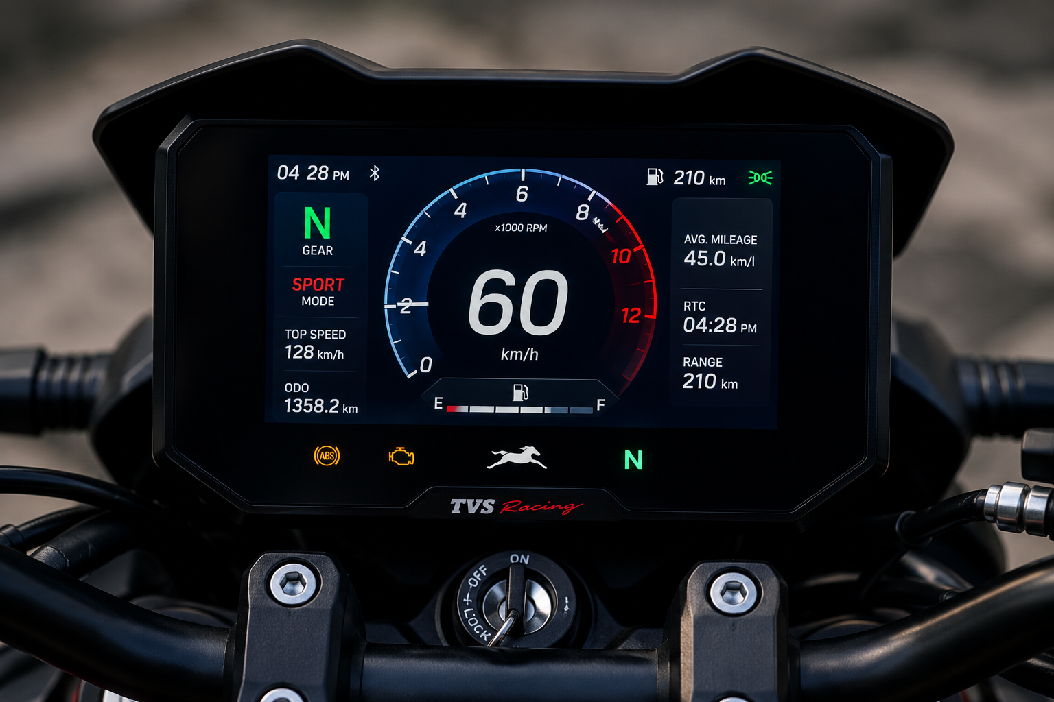 TVS Apache RTR 160 4V TFT display ride modes