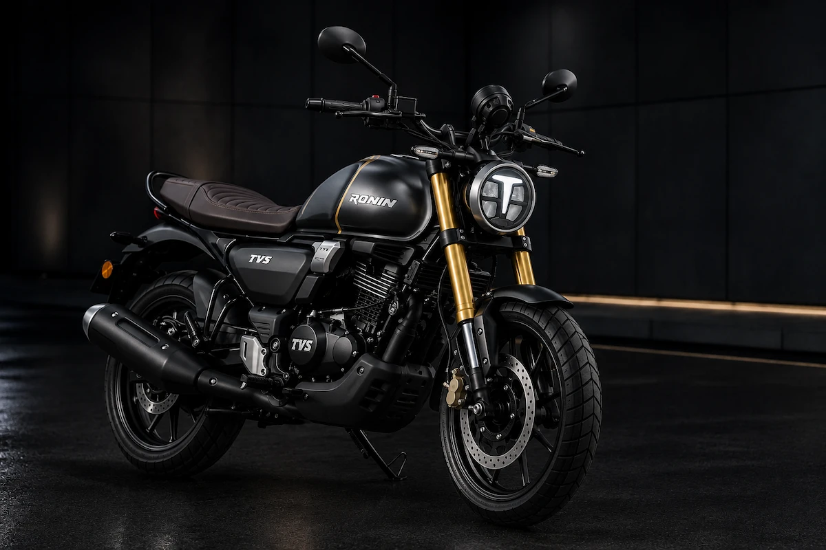 TVS Ronin Review 2026 front three-quarter view