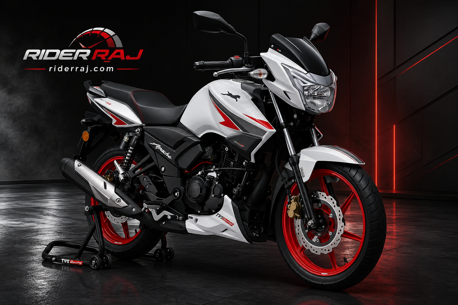 TVS Apache RTR 160 Review 2026 front view red and black