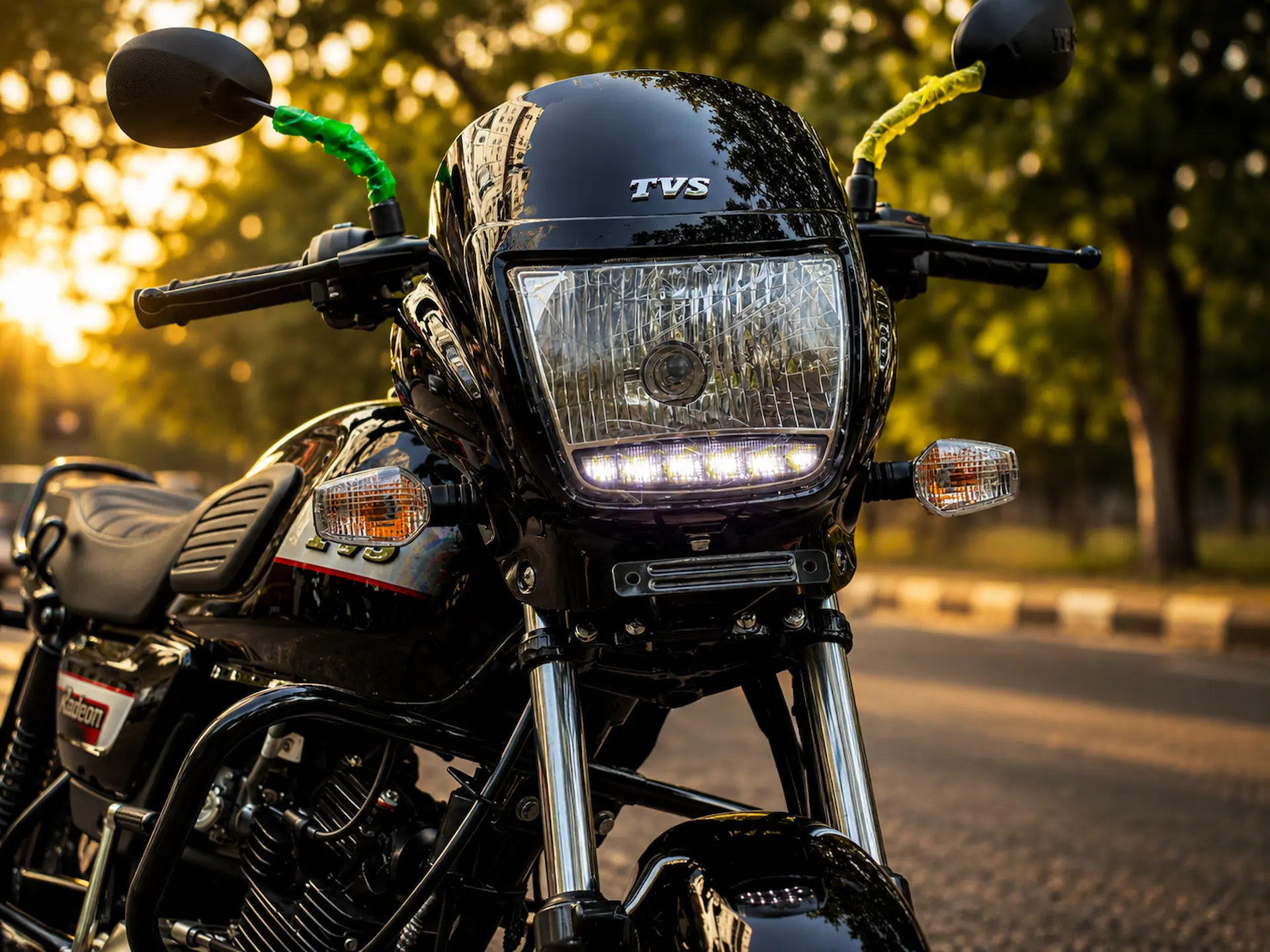 TVS Radeon Front Headlamp Close Up