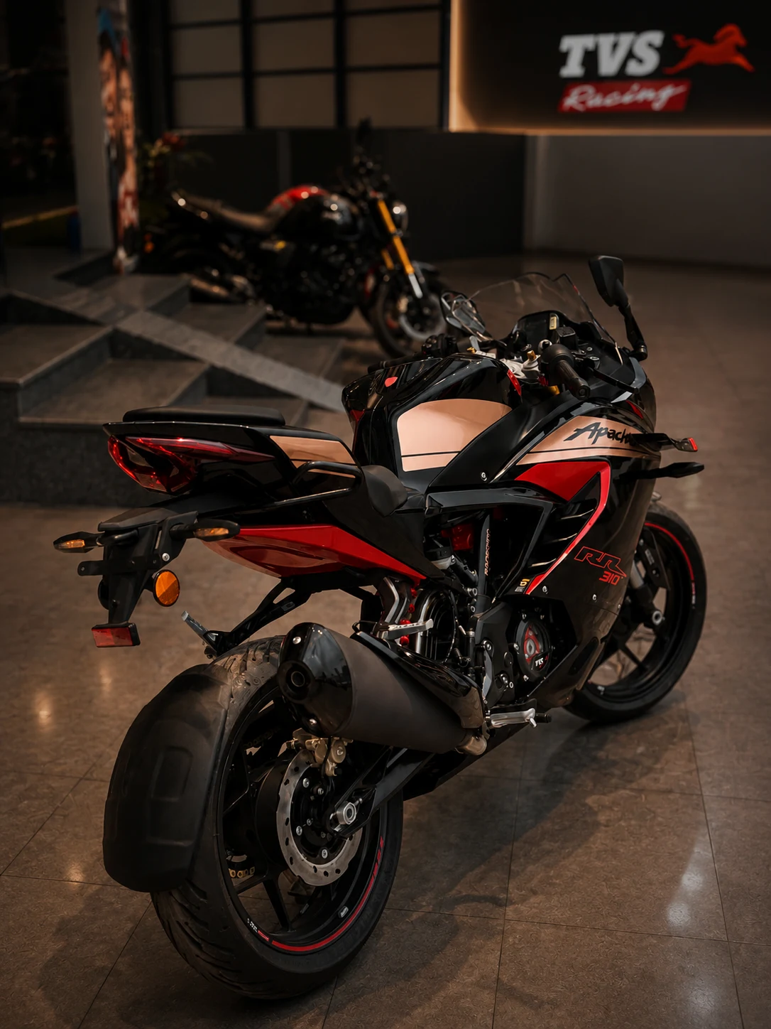 TVS Apache RR 310 cockpit with SmartXonnect digital Race Computer display