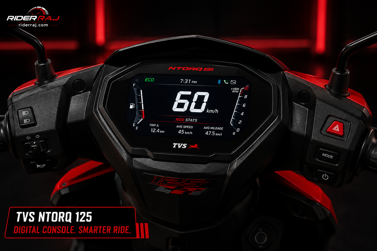 TVS Ntorq 125 Dashboard and Digital Console